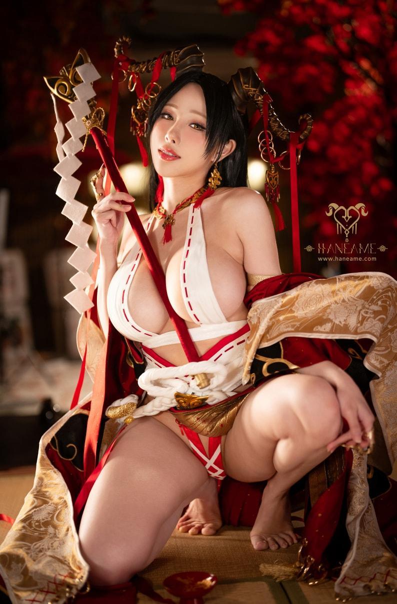 雨波HaneAme – Lustful Goat Miko 邪羊巫女写真书-coser推荐